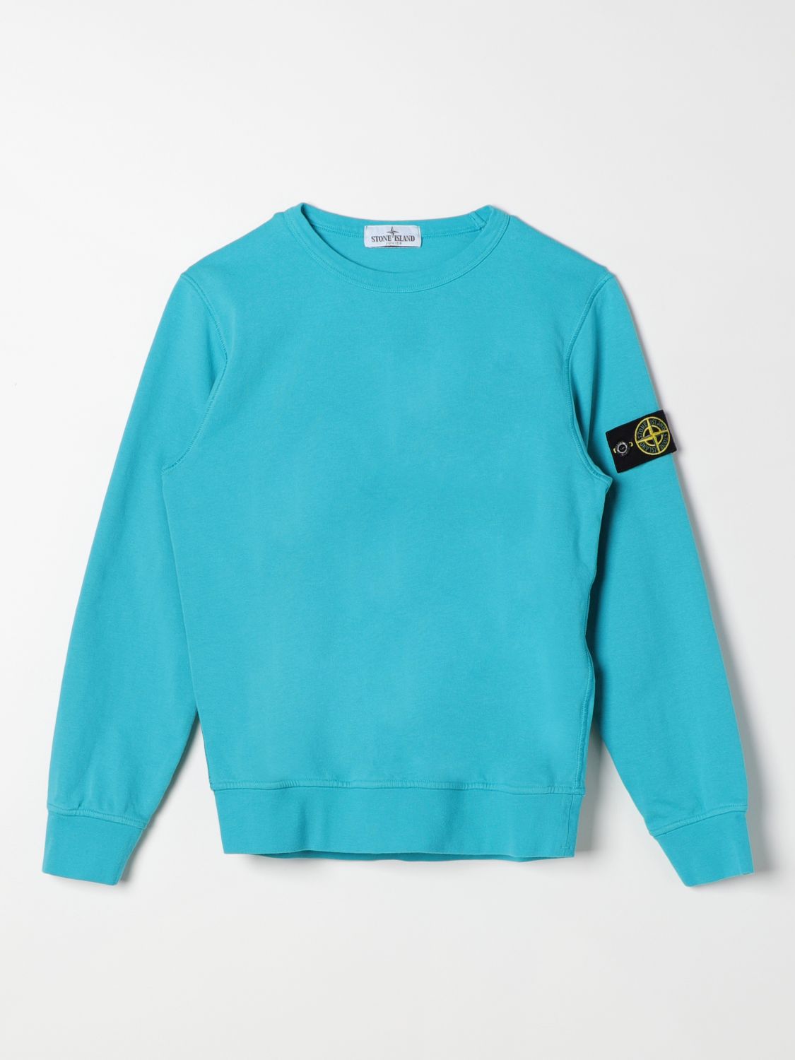 Shop Stone Island Junior Sweater  Kids Color Turquoise