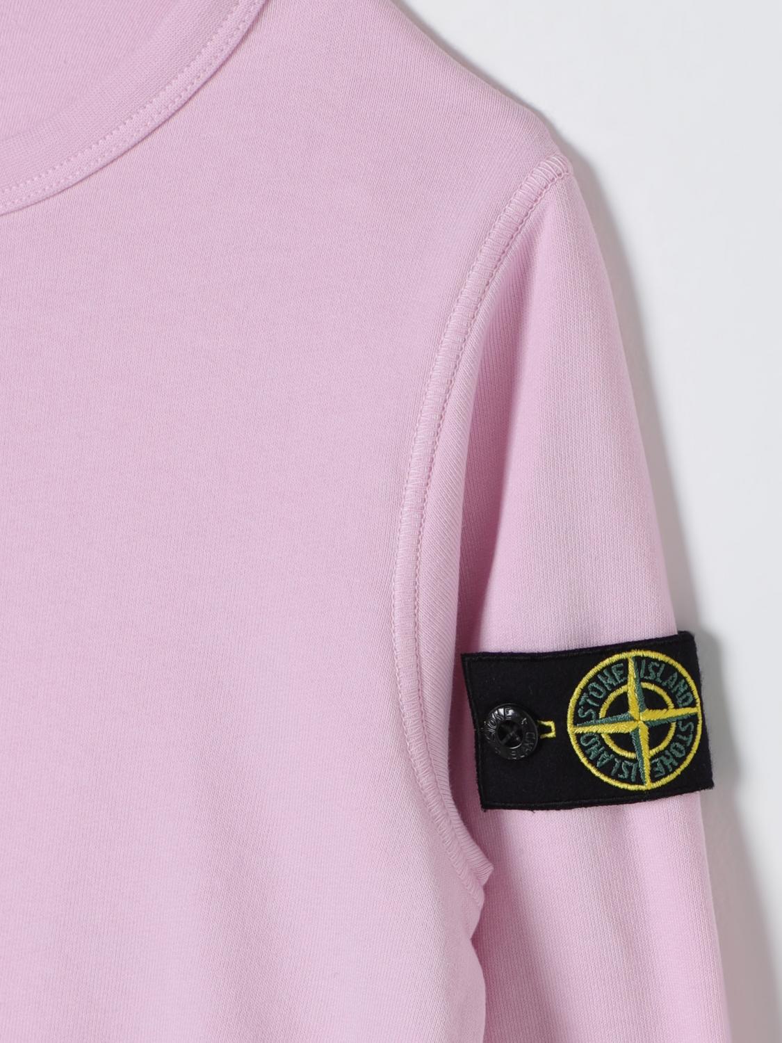 Pink stone island online crewneck