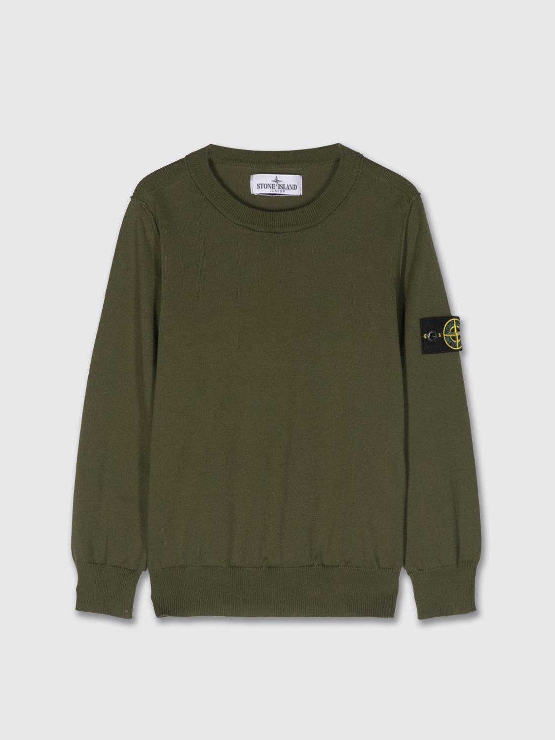 Shop Stone Island Junior Sweater  Kids Color Military