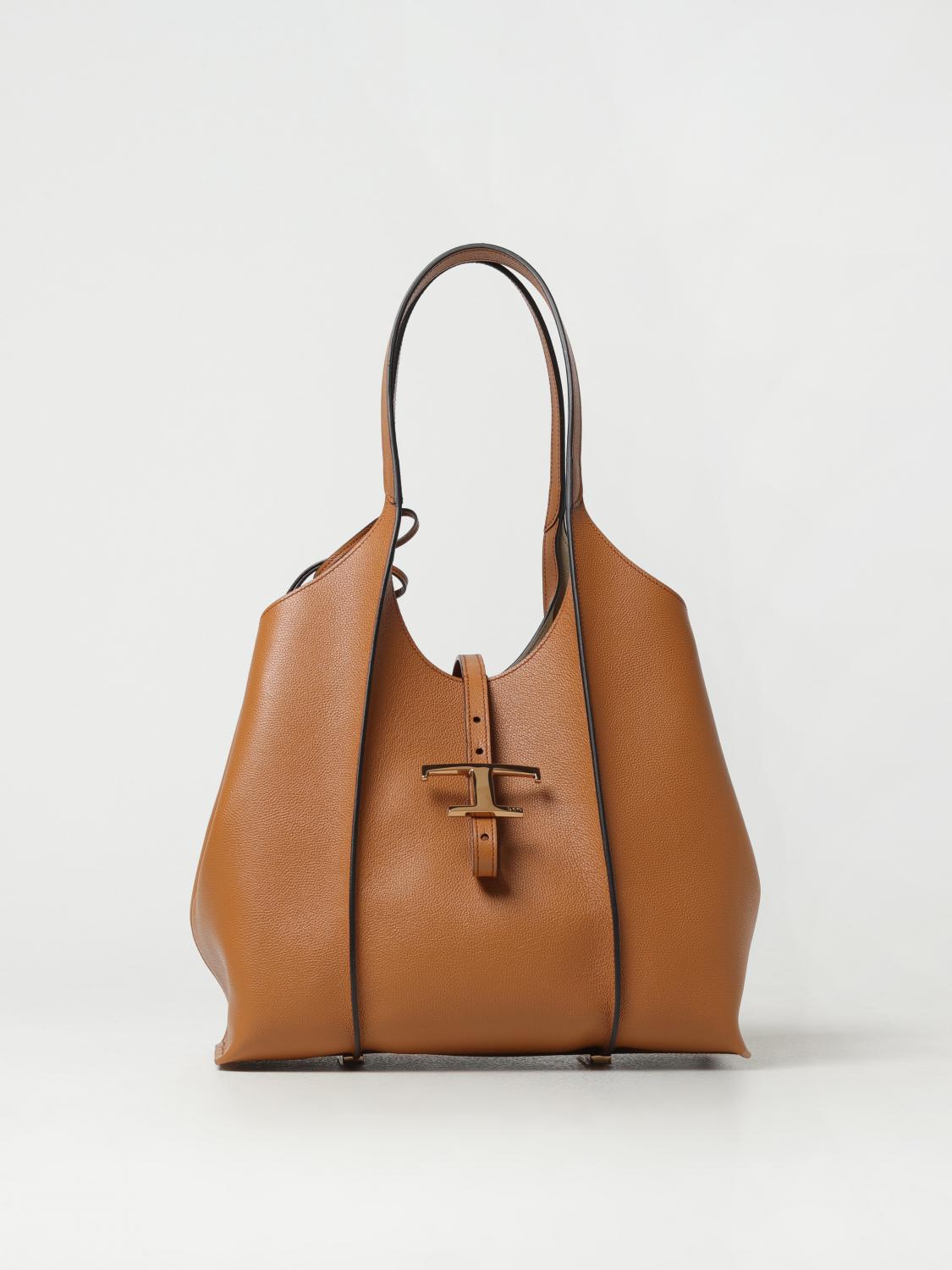 Tod's Kenia Grained Leather T Timeless Bag In Brown