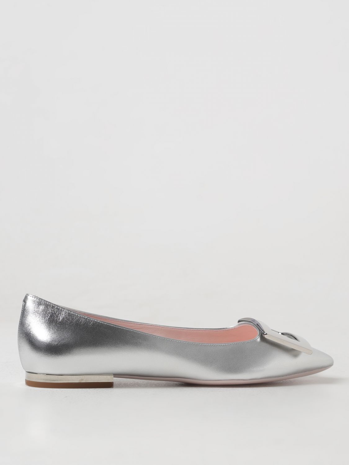 Shop Roger Vivier Ballet Flats  Woman Color Silver