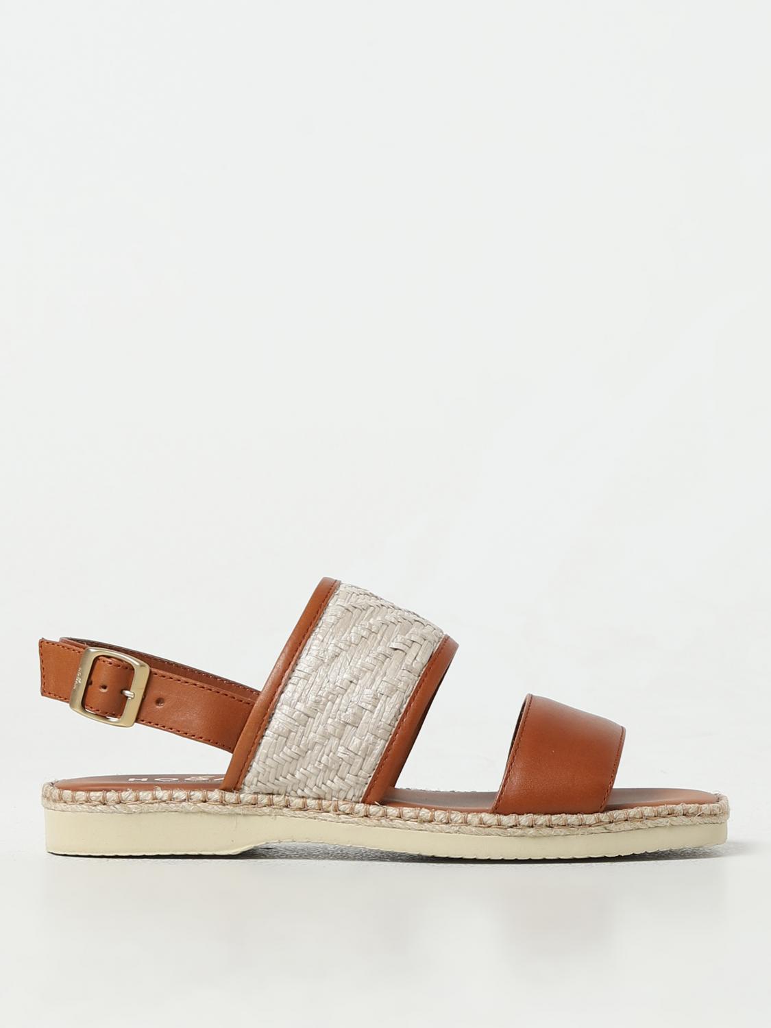HOGAN H660 leather and raffia sandal