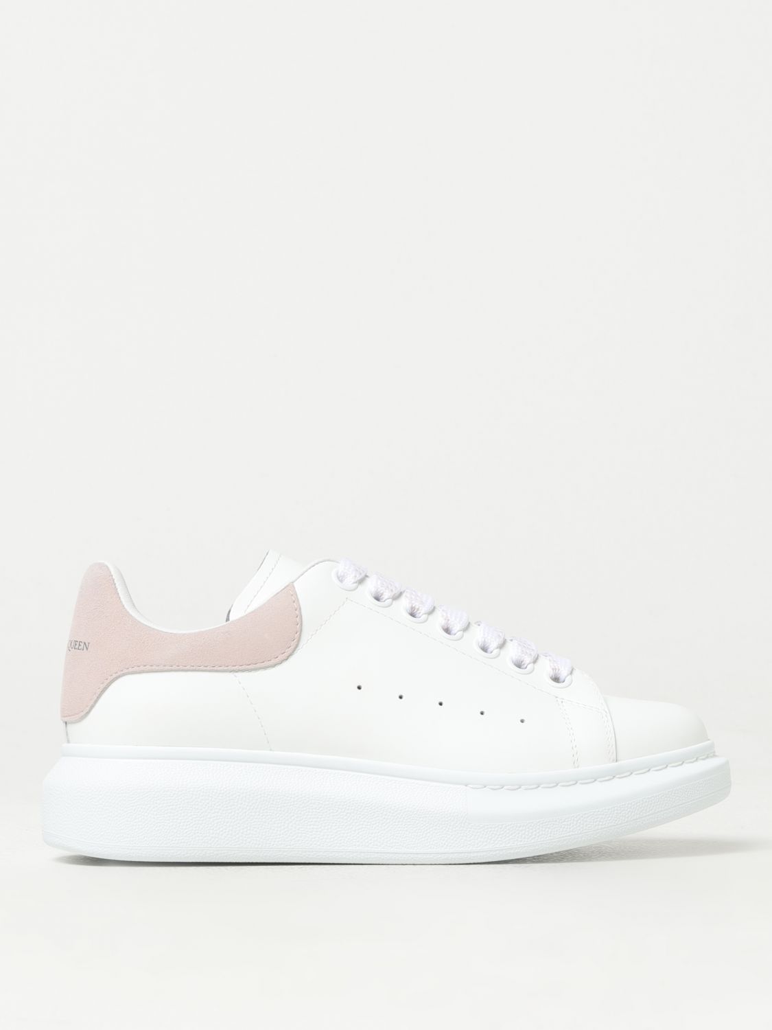 Shop Alexander Mcqueen Larry Leather Sneakers In White 1