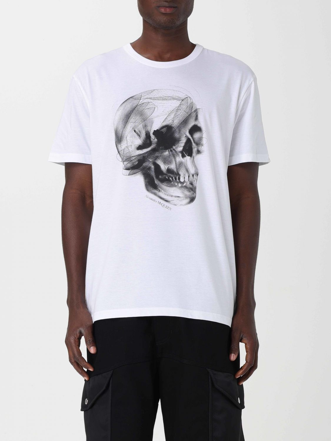 Shop Alexander Mcqueen T-shirt With Skull Print In White