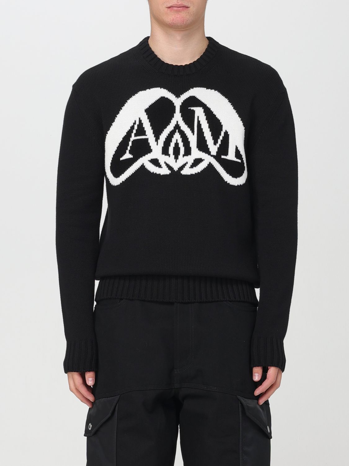 Shop Alexander Mcqueen Sweater With Logo In Black