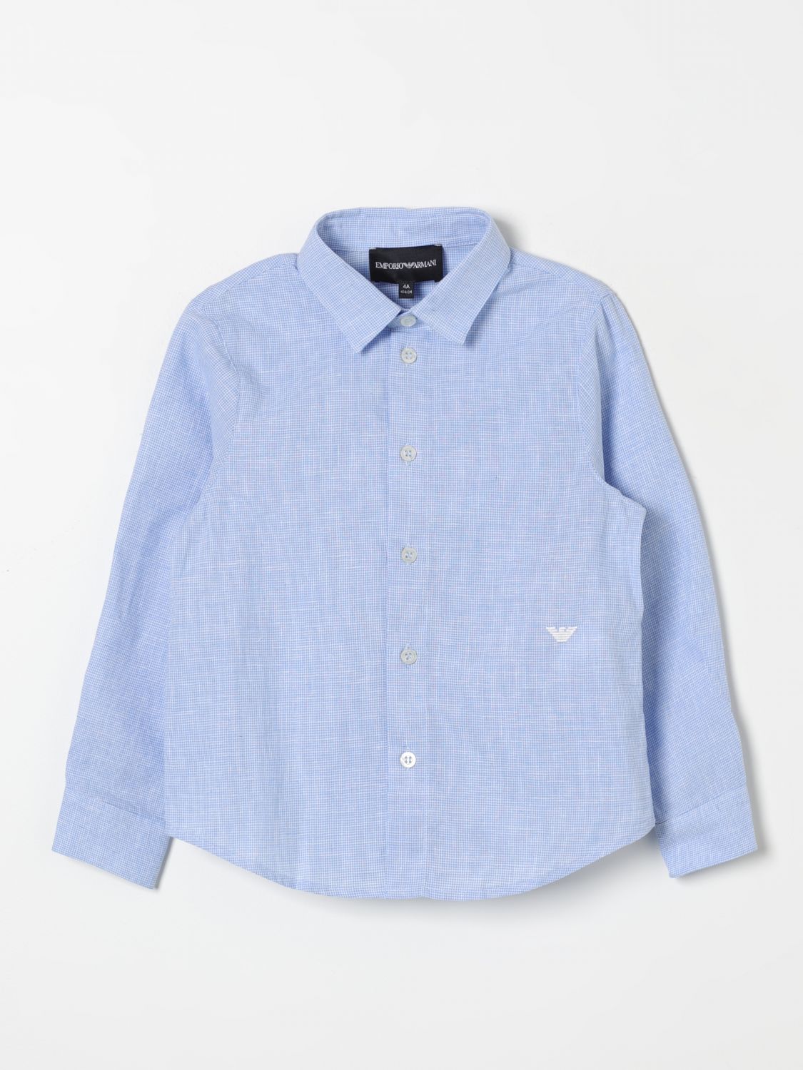 Shop Emporio Armani Shirt  Kids Color Blue