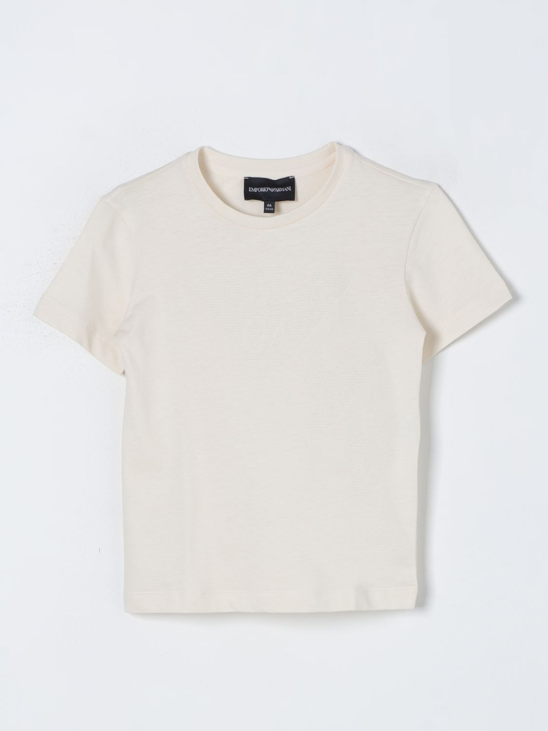 Shop Emporio Armani T-shirt  Kids Color Yellow Cream