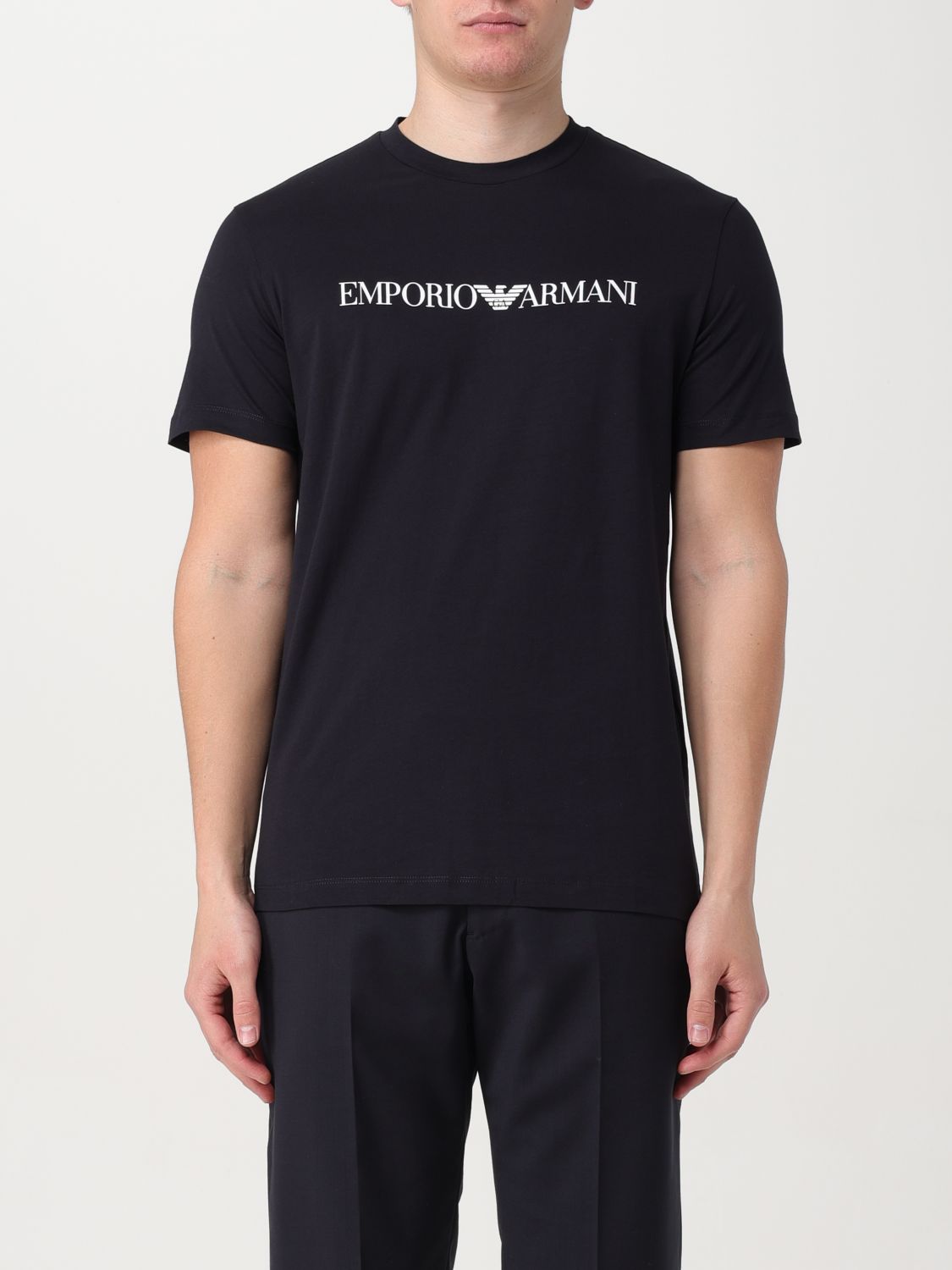 Shop Emporio Armani T-shirt  Men Color Blue