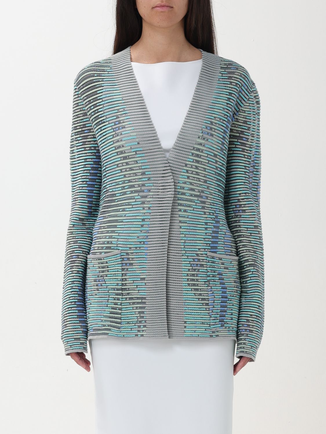 Shop Emporio Armani Cardigan  Woman Color Green