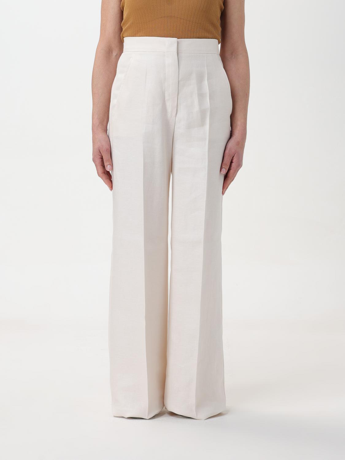 MAX MARA PANTS MAX MARA WOMAN COLOR WHITE,402347001