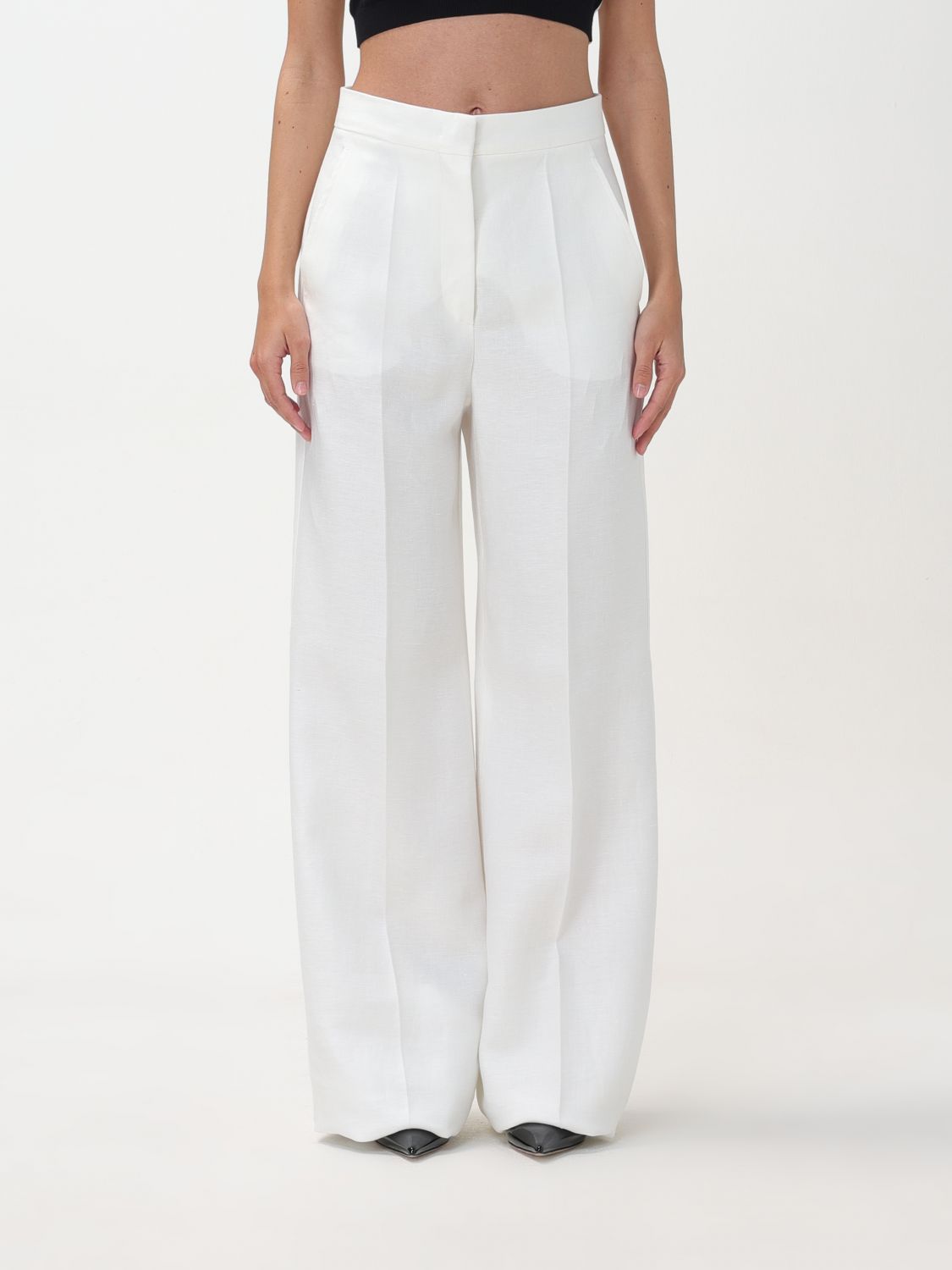 Shop Max Mara Pants  Woman Color White