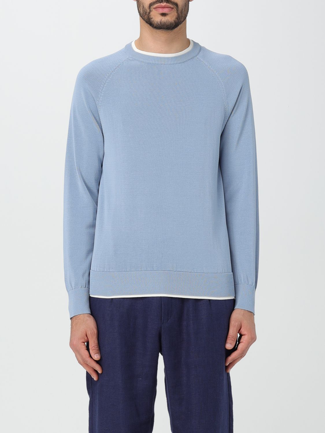 Eleventy Sweater  Men Color Gnawed Blue