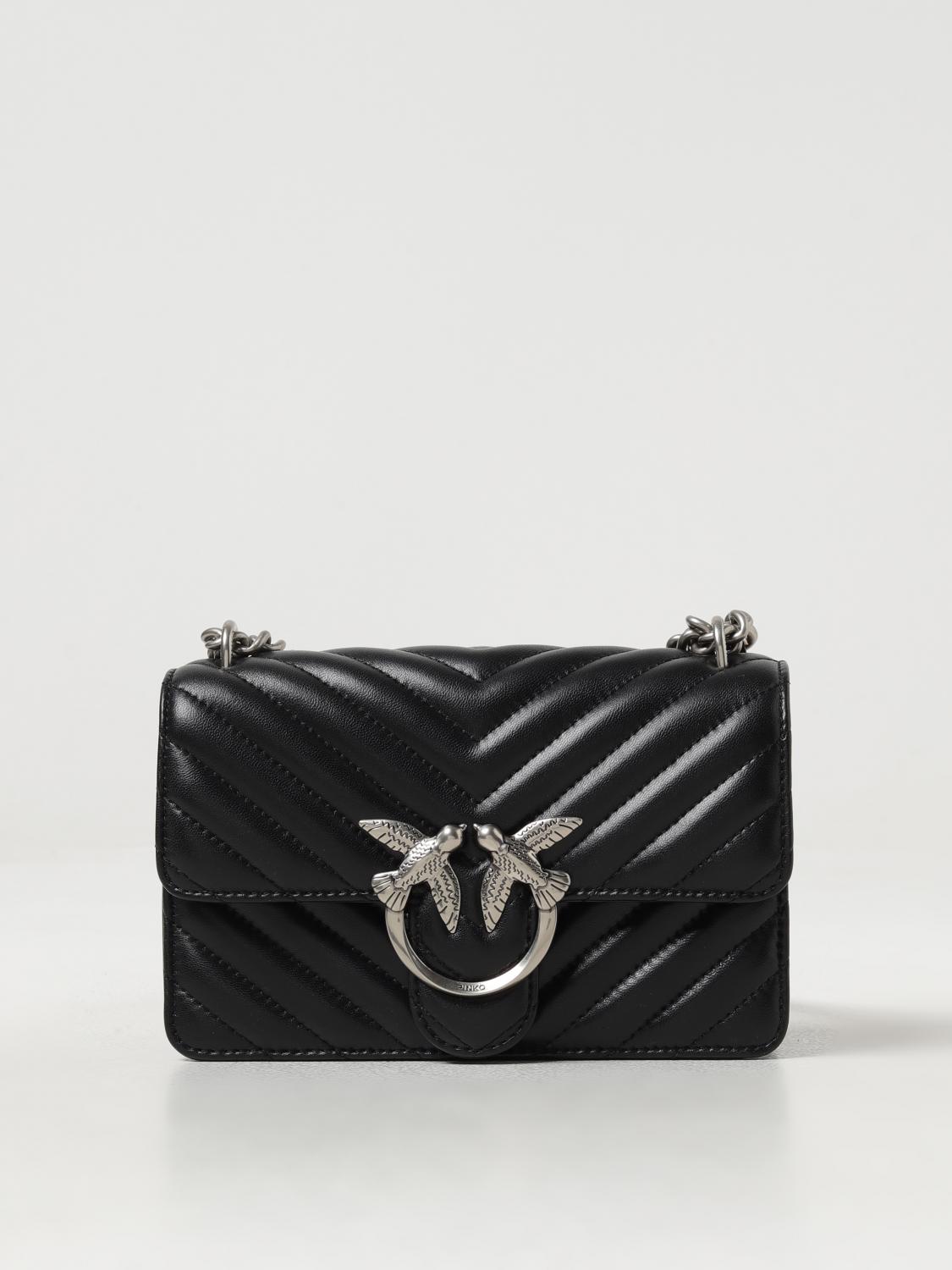 Pinko Mini Love Bag One Chevron In Black 1