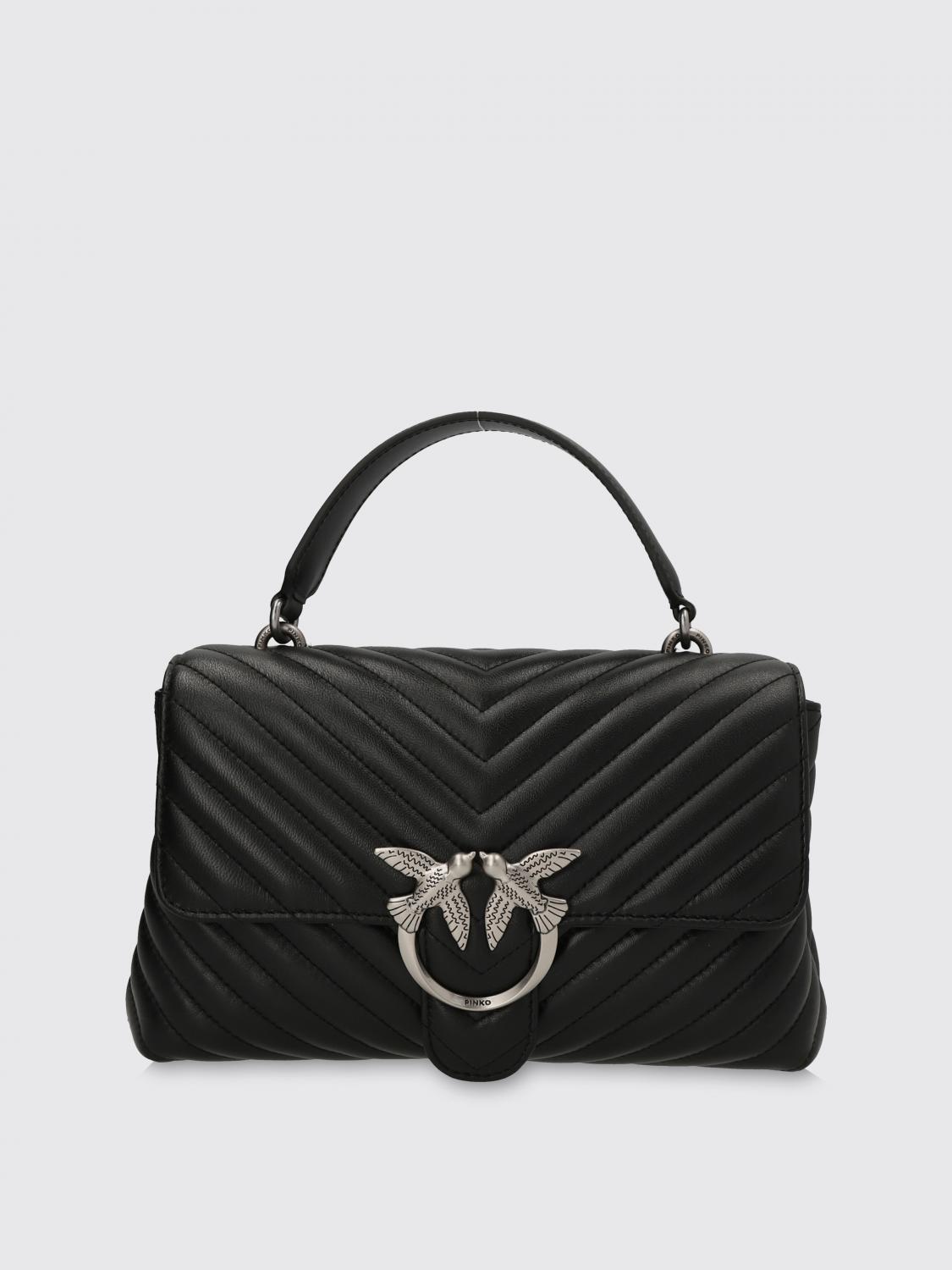 Pinko Love Lady Chevron-quilted Tote Bag In Black 1