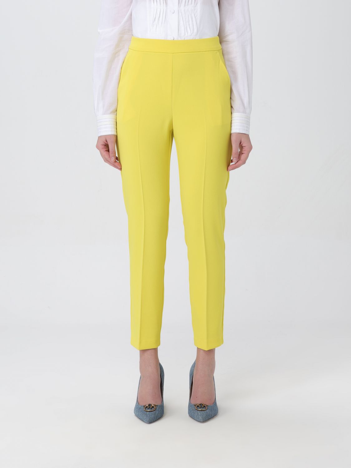 Shop Pinko Pants  Woman Color Yellow