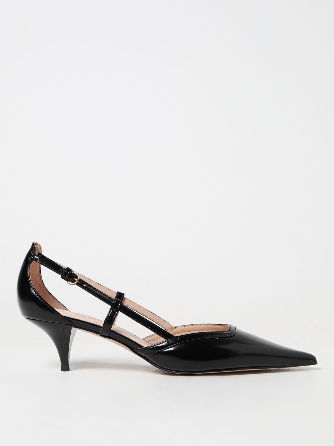 Shop Pinko Pumps In Brushed Synthetic Leather In Black