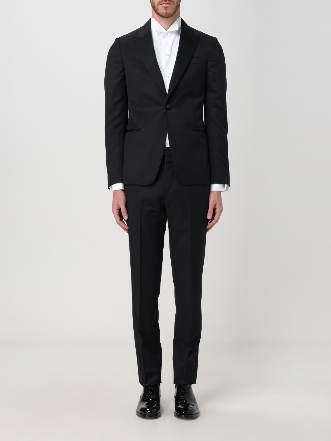 Zegna Long-sleeved Suit In Black