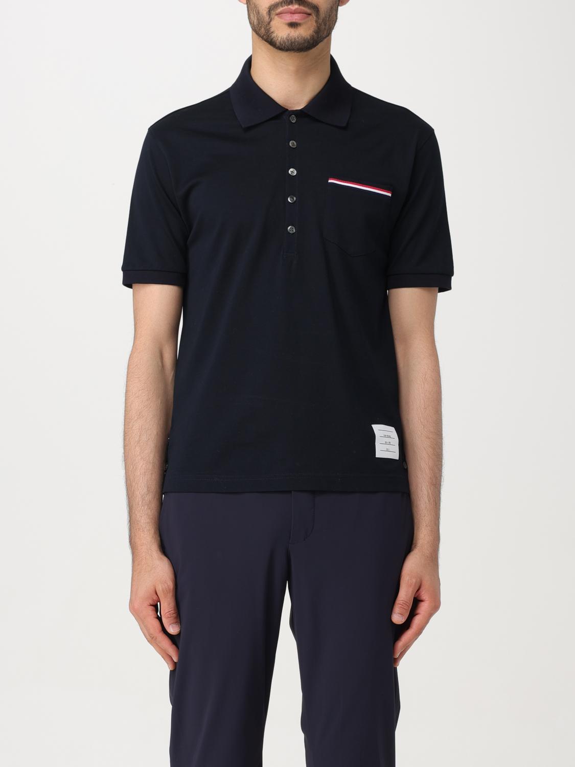 THOM BROWNE POLO SHIRT THOM BROWNE MEN COLOR NAVY,402696045