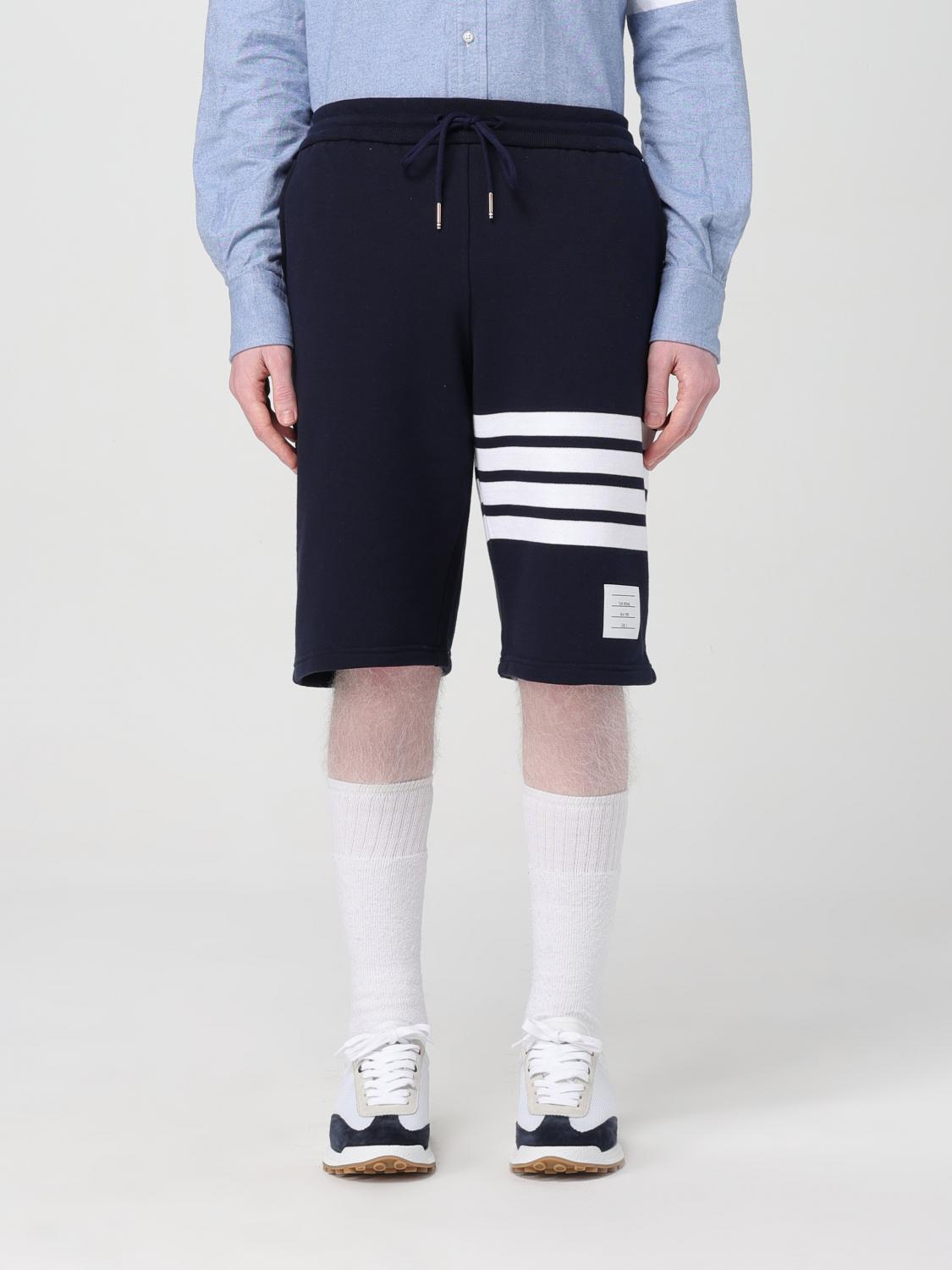 Thom Browne Cotton Loopback Engineered 4-bar Sweat Shorts In Navy
