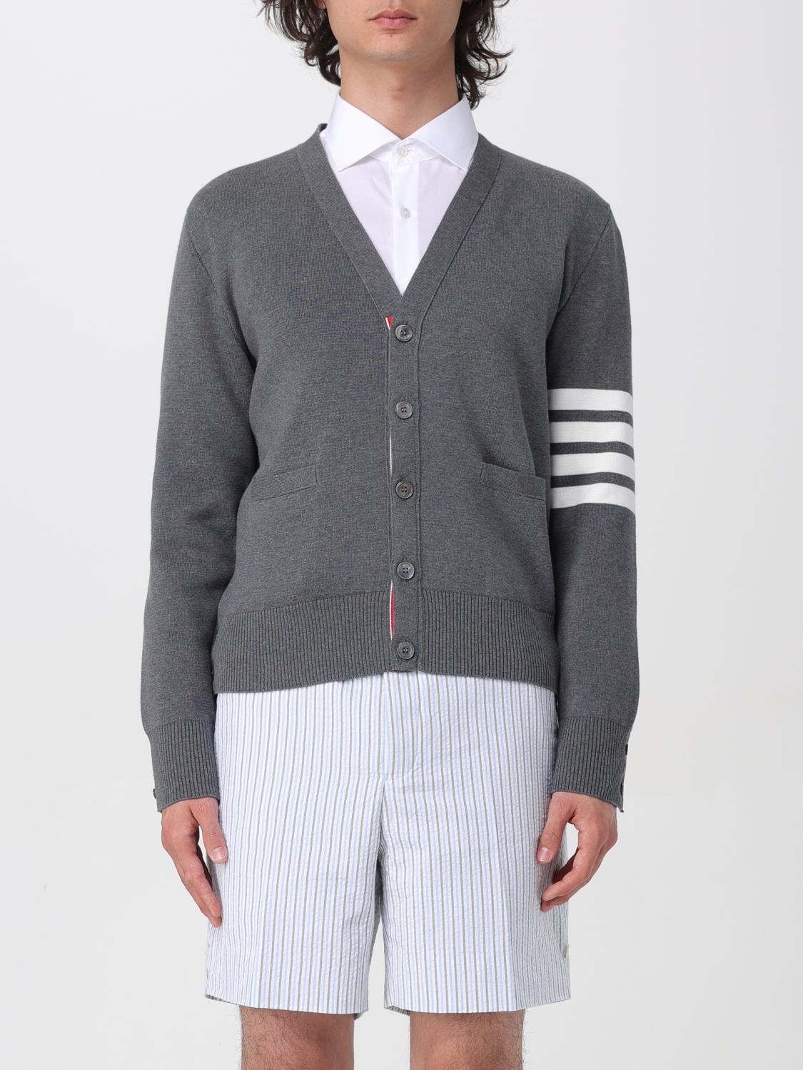 Shop Thom Browne Cardigan  Men Color Grey In Grau