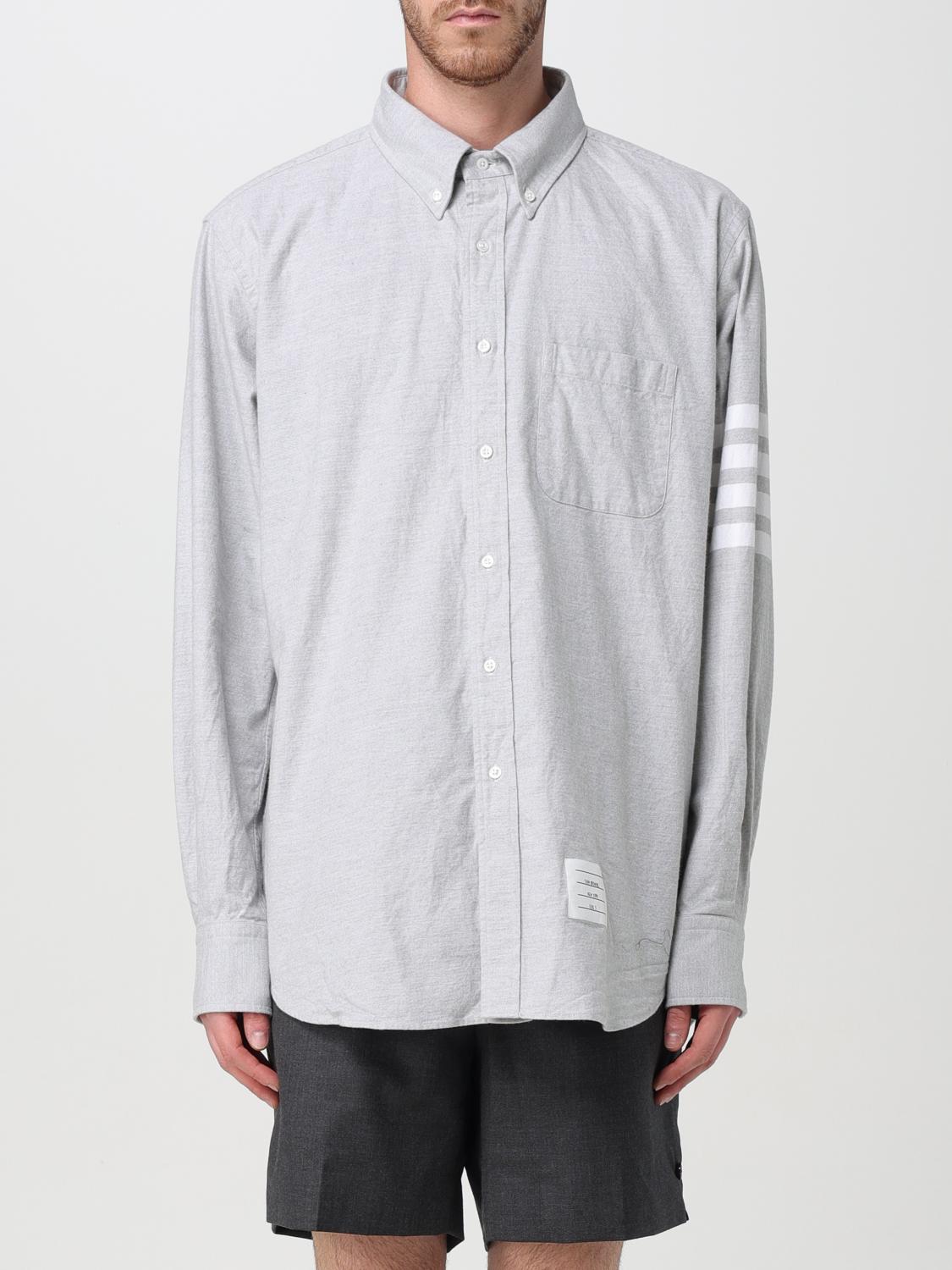 Shop Thom Browne Shirt  Men Color Grey In Grau