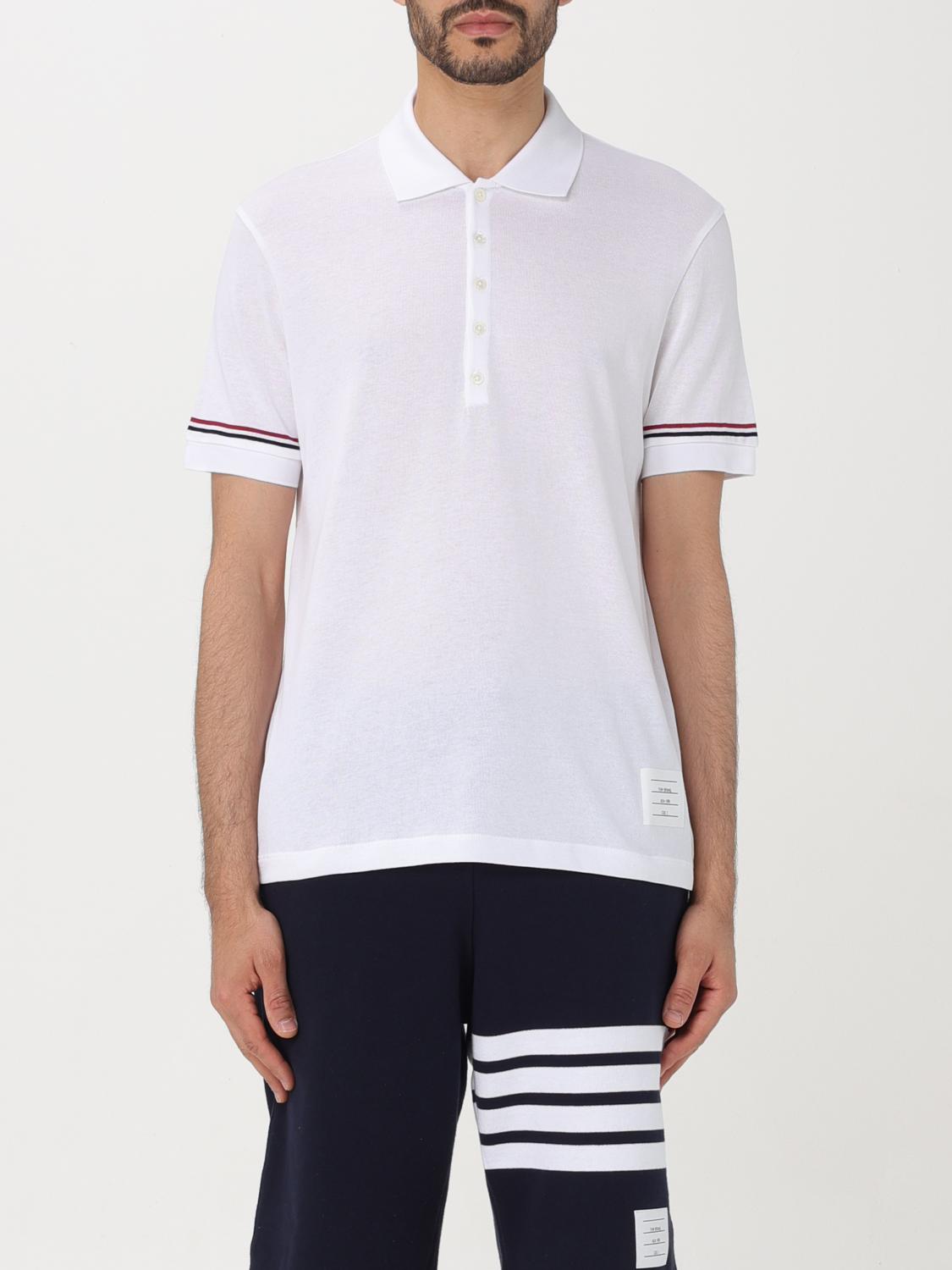 Shop Thom Browne Polo Shirt  Men Color White In Weiss