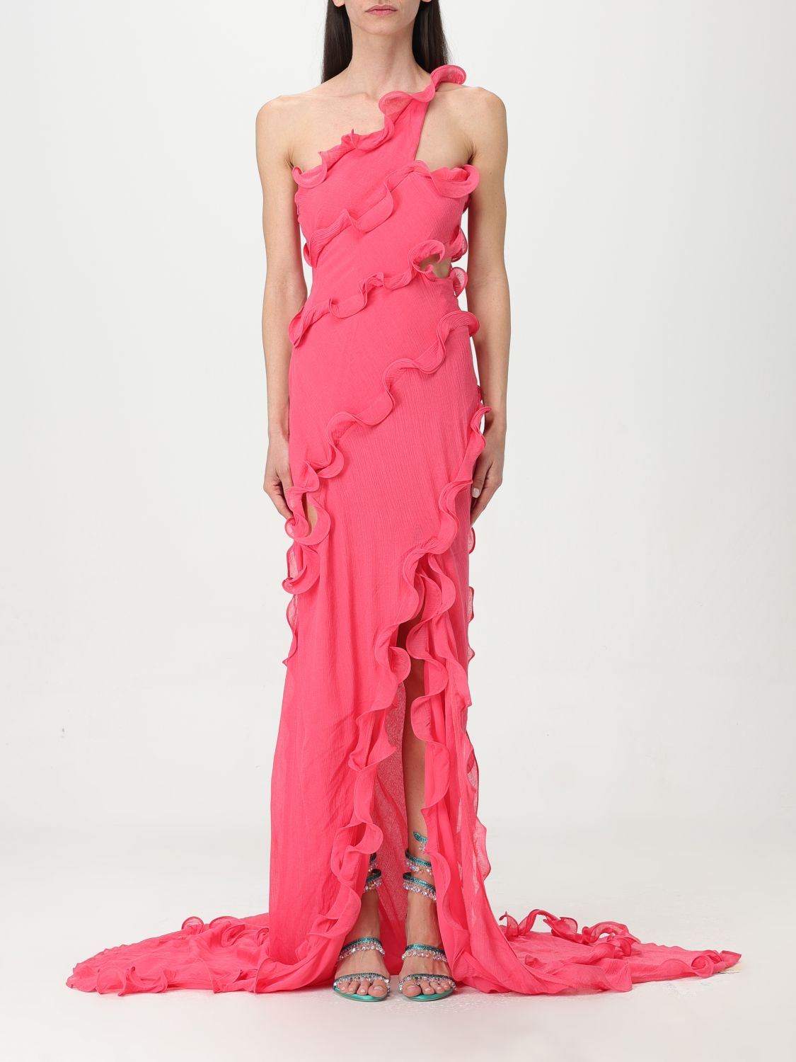 Cult Gaia Micola Ruffled Maxi Dress In Pink