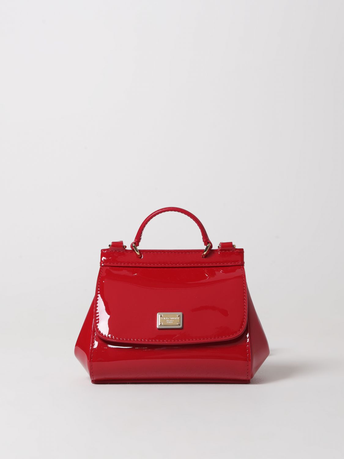 Dolce & Gabbana Sicily Bag In Patent Leather In Red