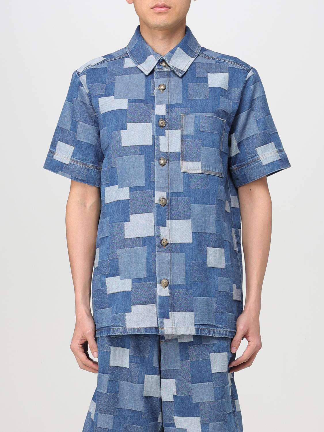 Shop Apc Shirt A.p.c. Men Color Denim