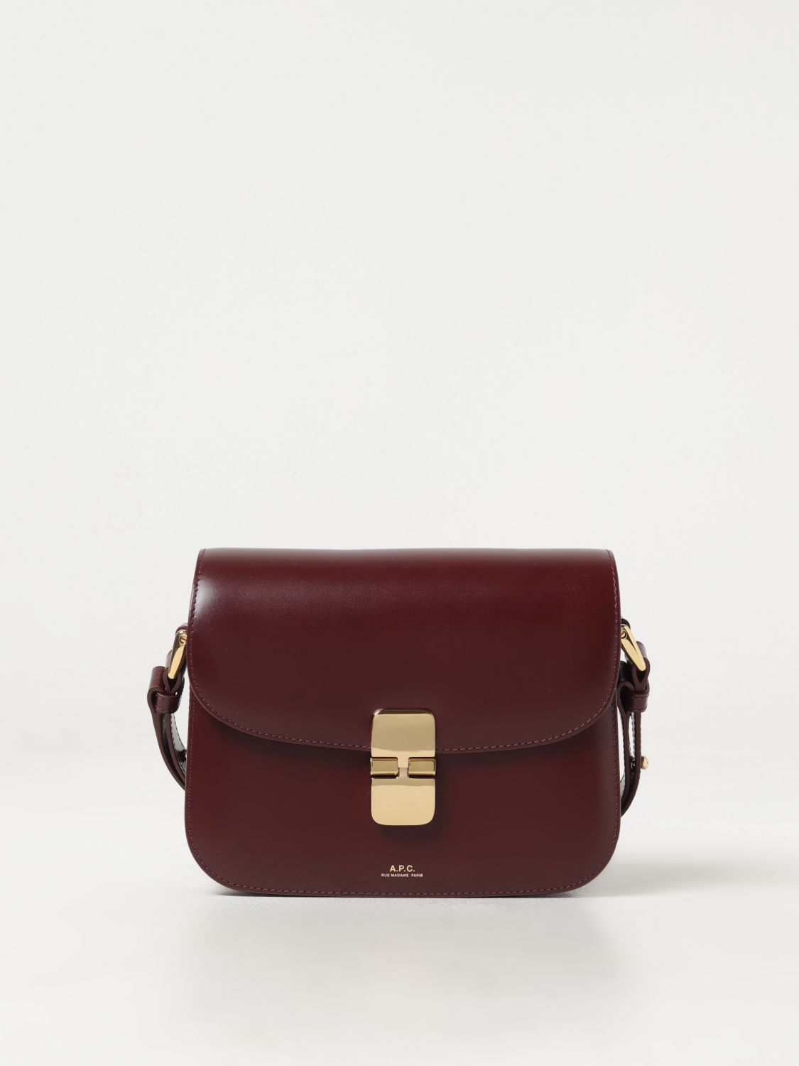 Apc A.p.c. Grace Leather Bag In Burgundy