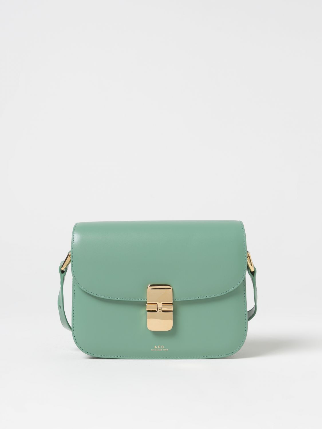 Shop Apc A.p.c. Grace Bag In Leather With Shoulder Strap In Mint
