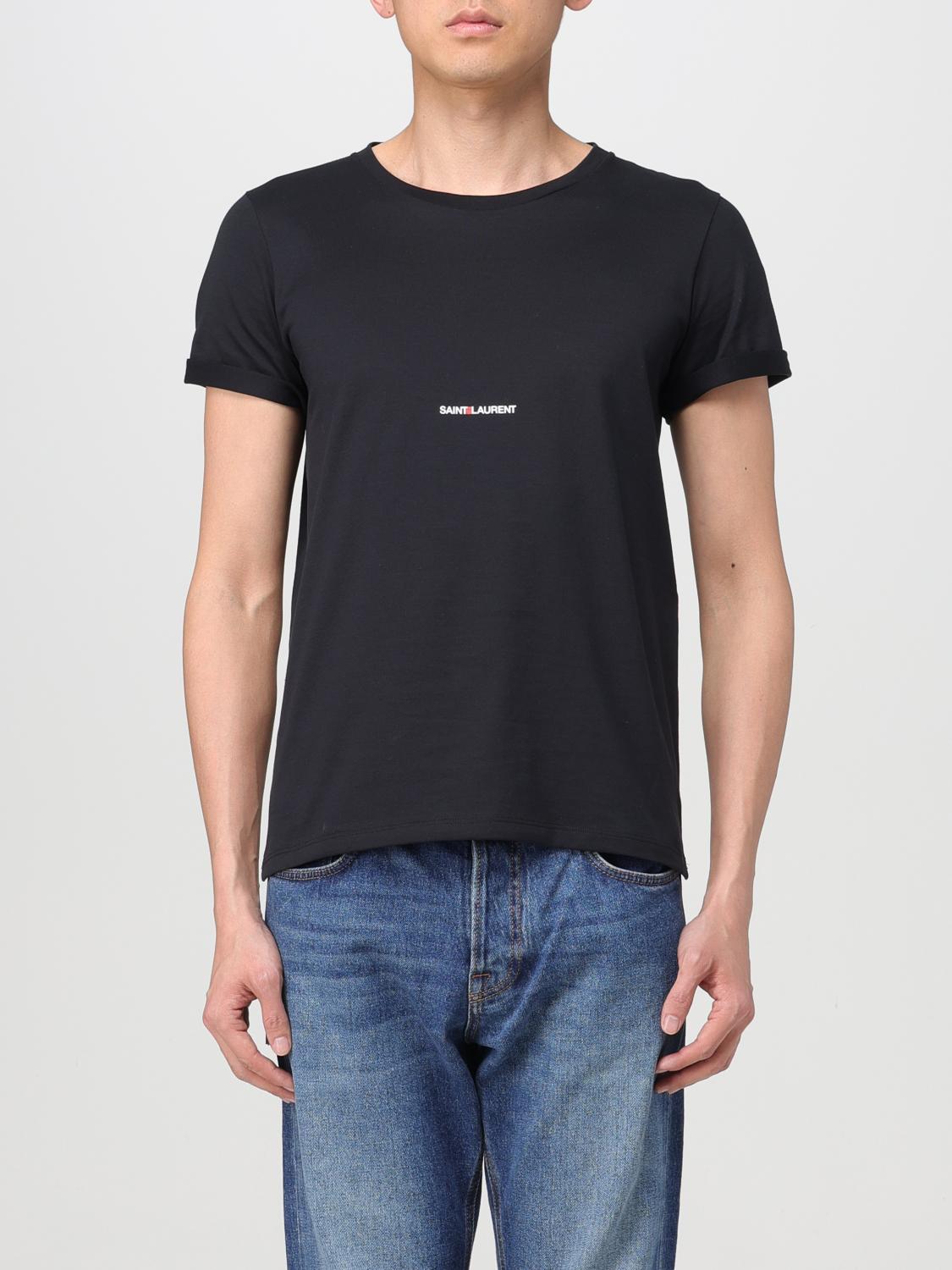 Saint Laurent SAINT LAURENT T-Shirt Men color Black　SAINT LAURENT Tシャツ メンズ カラー ブラック