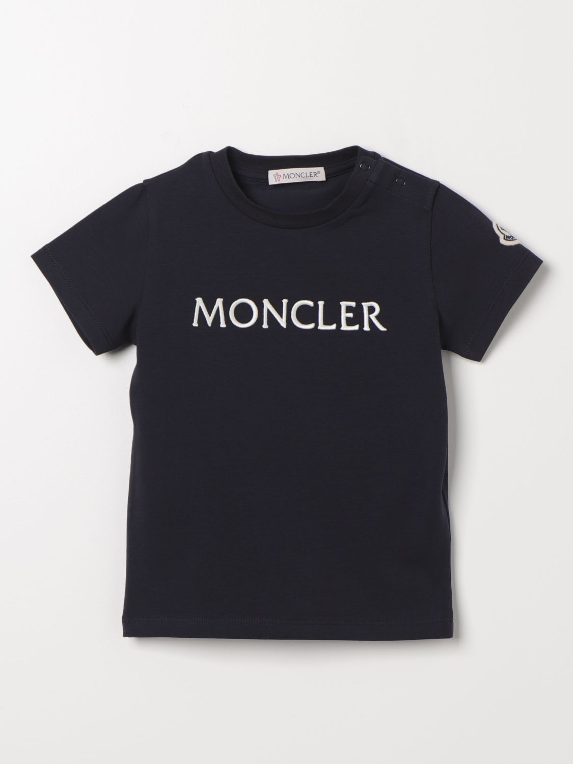 Moncler Blue T-shirt For Baby Girl With Logo