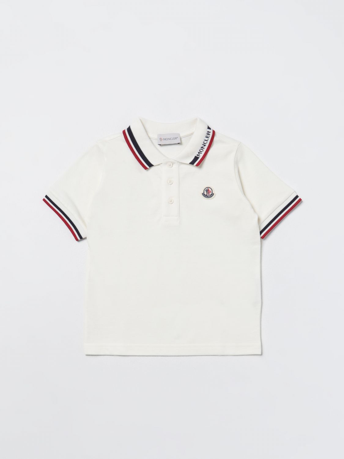 Shop Moncler Polo Shirt  Kids Color White