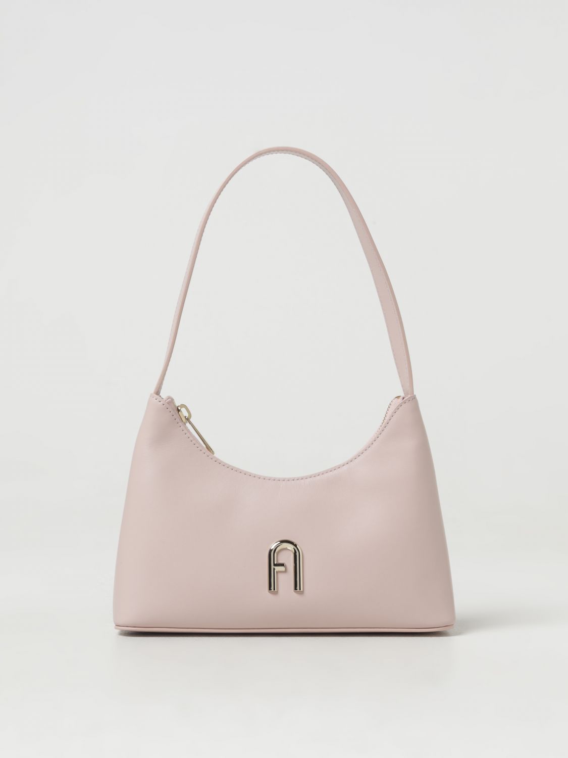 Shop Furla Diamante Leather Bag In 粉色