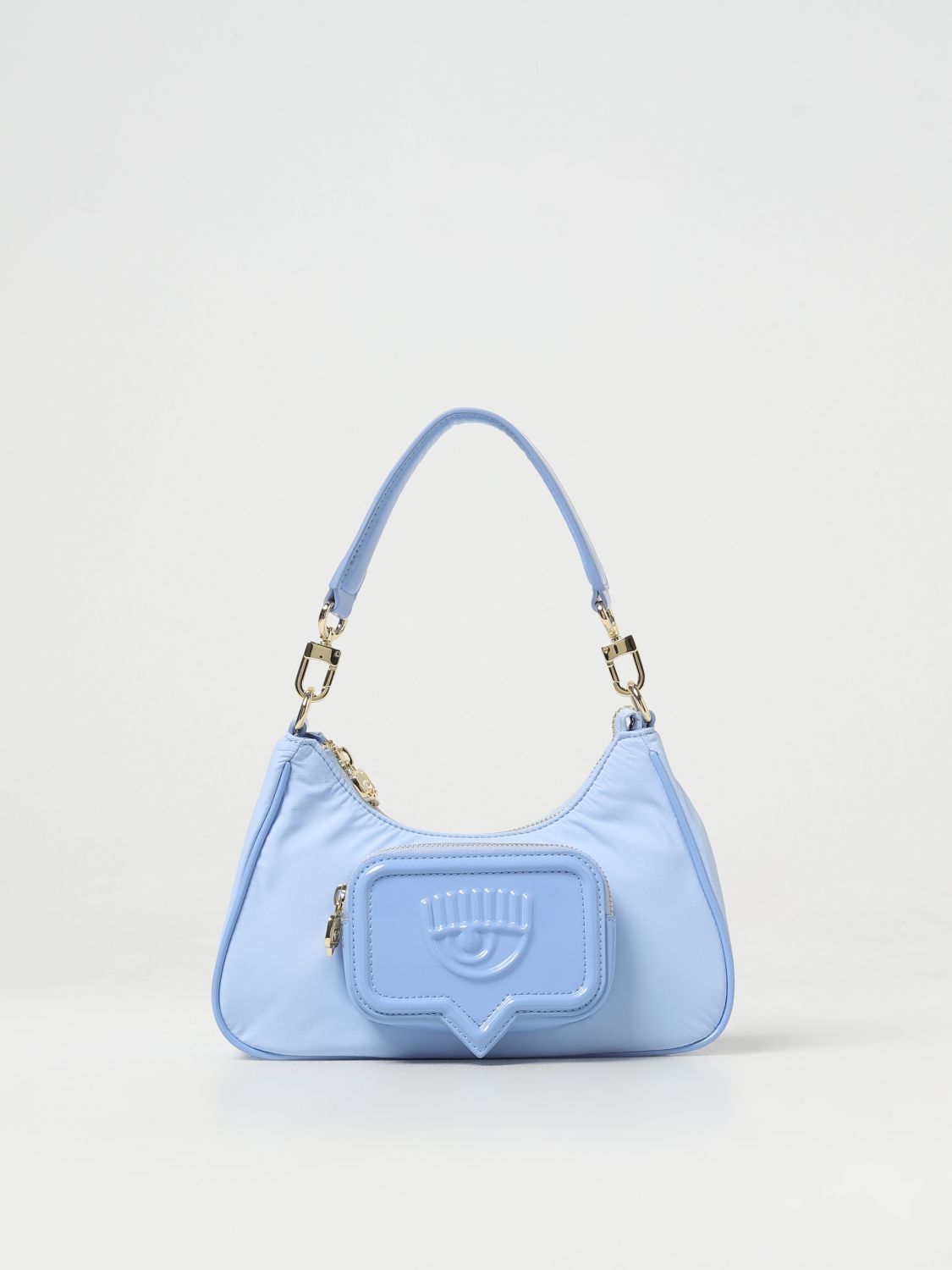 Chiara Ferragni Eyelike Zip-up Crossbody Bag In Blue
