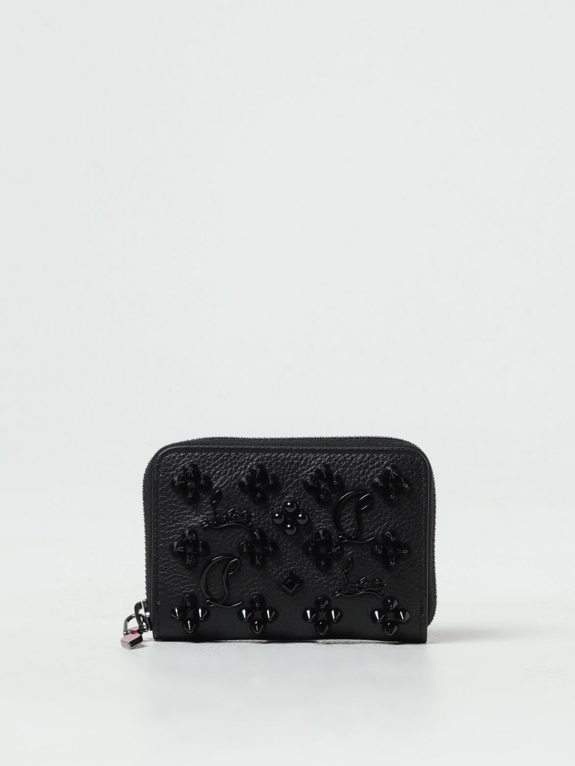Shop Christian Louboutin Wallet In Grained Leather In Black