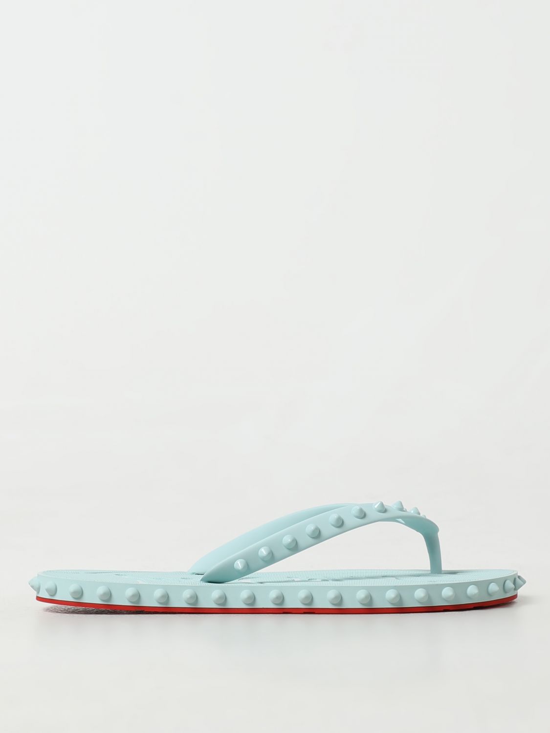 Shop Christian Louboutin Flat Sandals  Woman Color Gnawed Blue