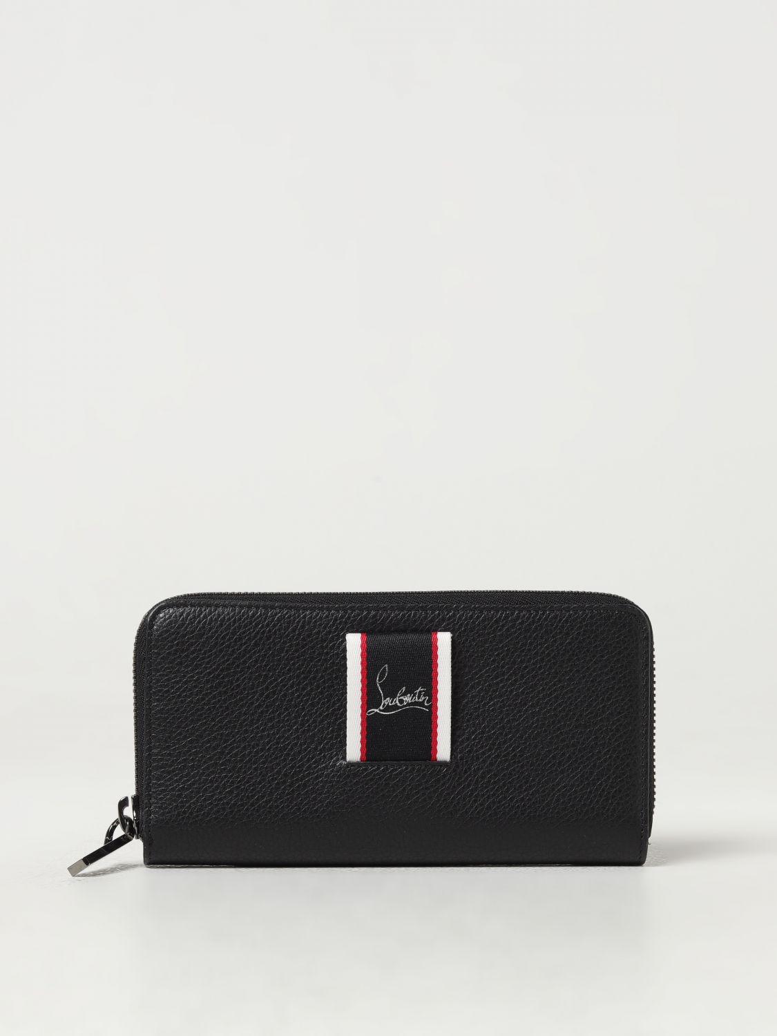 Shop Christian Louboutin Fav Wallet In Grained Leather In Black