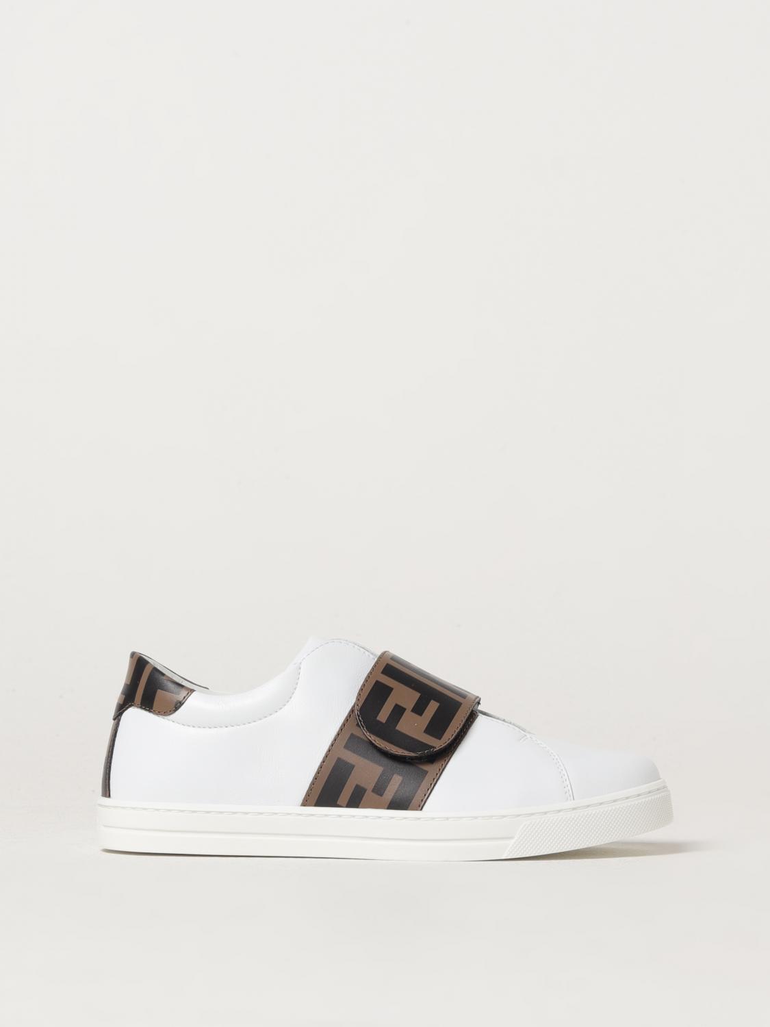 Shop Fendi Sneakers  Kids Color White In Weiss