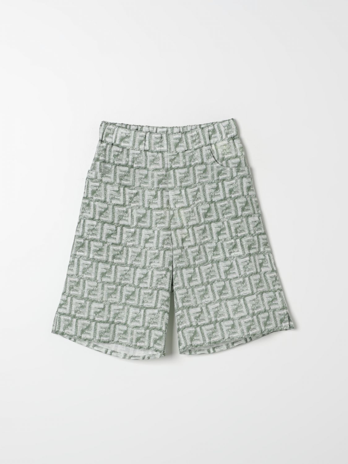 Shop Fendi Shorts  Kids Color Green