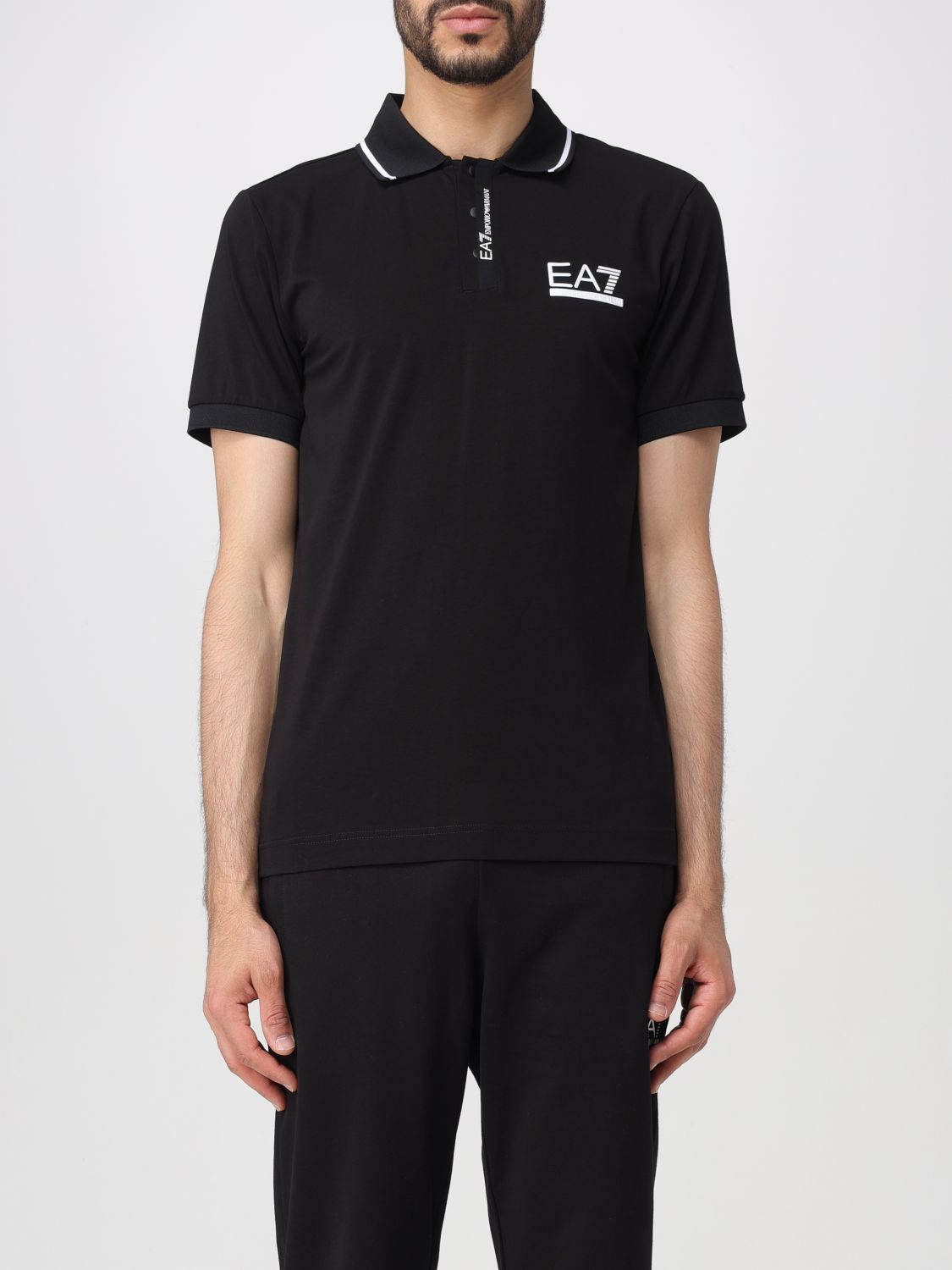 Shop Ea7 Polo Shirt  Men Color Black