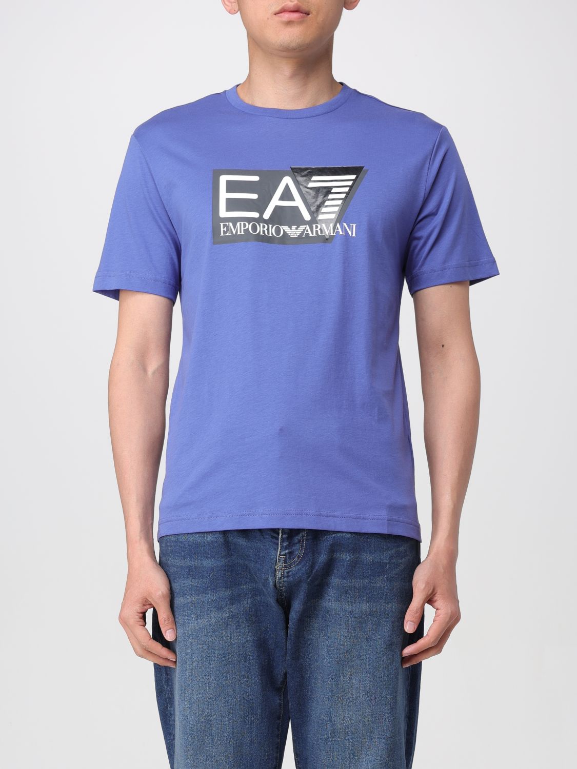 Shop Ea7 T-shirt  Men Color Royal Blue