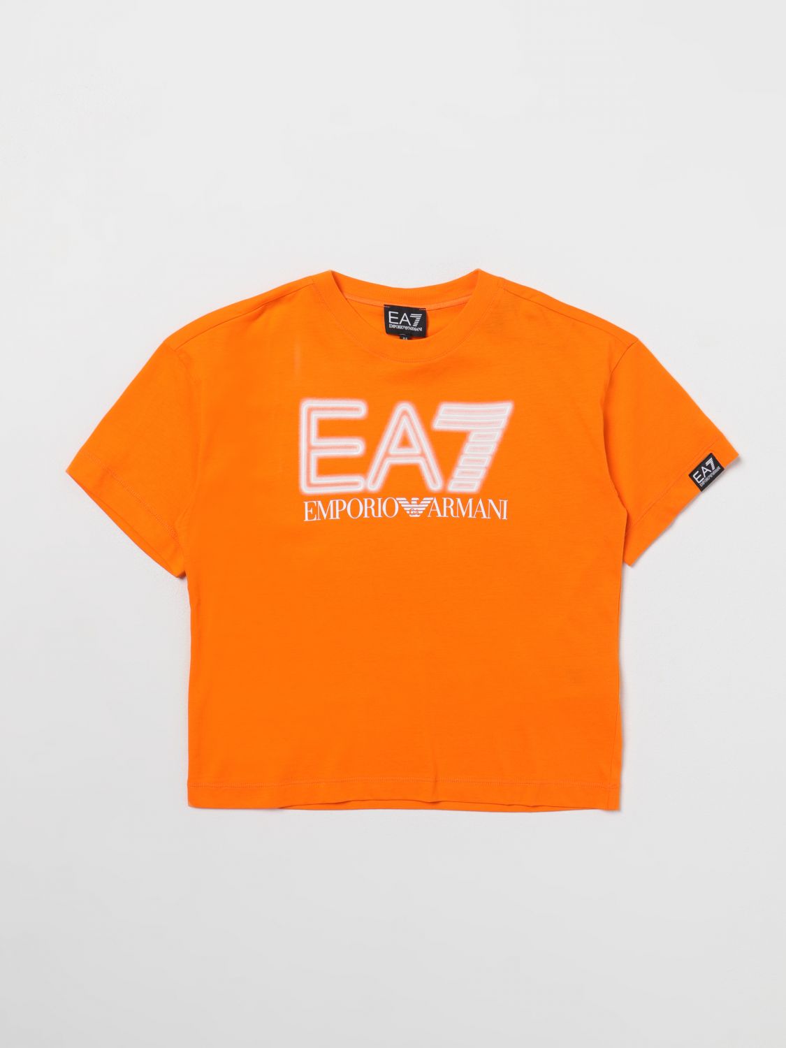 Shop Ea7 T-shirt  Kids Color Orange