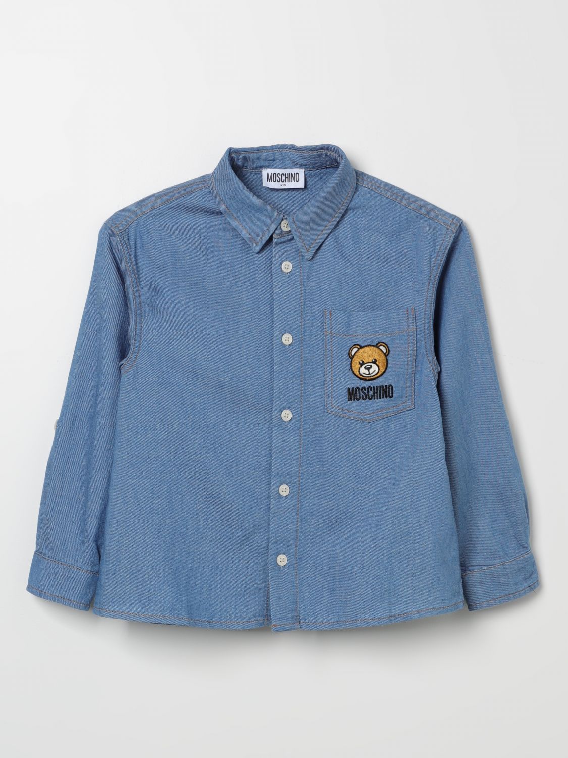 Shop Moschino Kid Shirt S Color Stone Washed