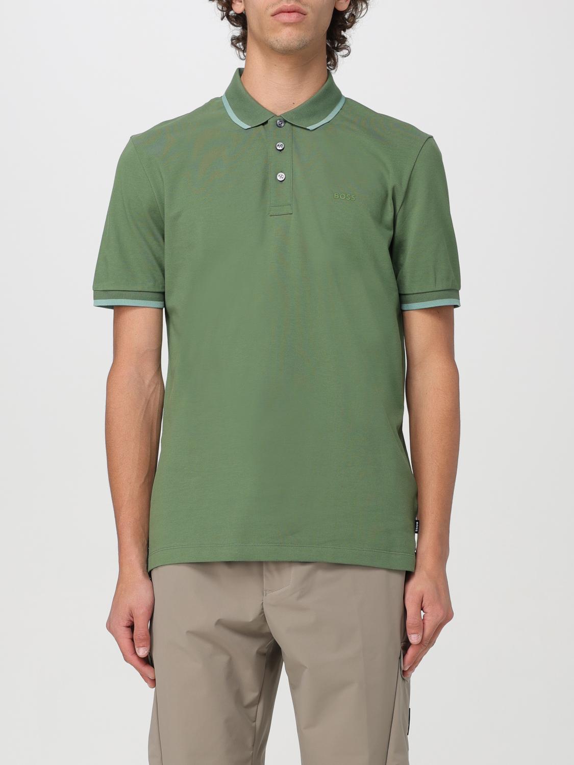 Shop Hugo Boss Polo Shirt Boss Men Color Grass Green In 草绿色