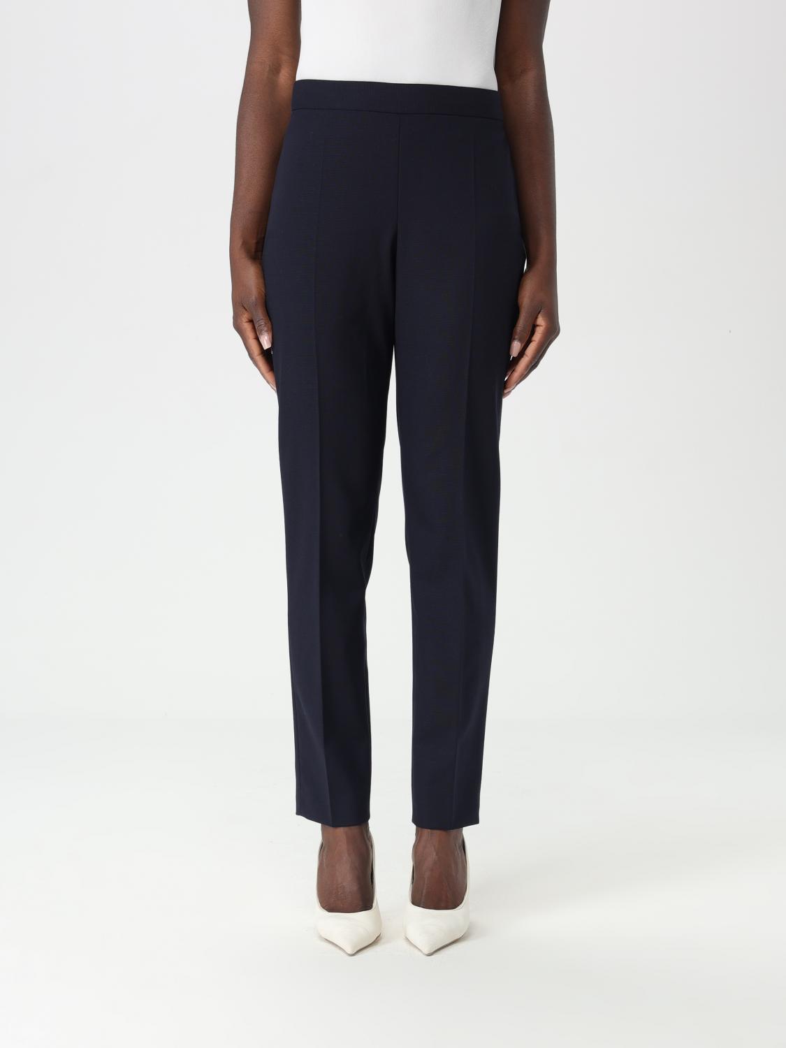 Shop Hugo Boss Pants Boss Woman Color Blue In 蓝色