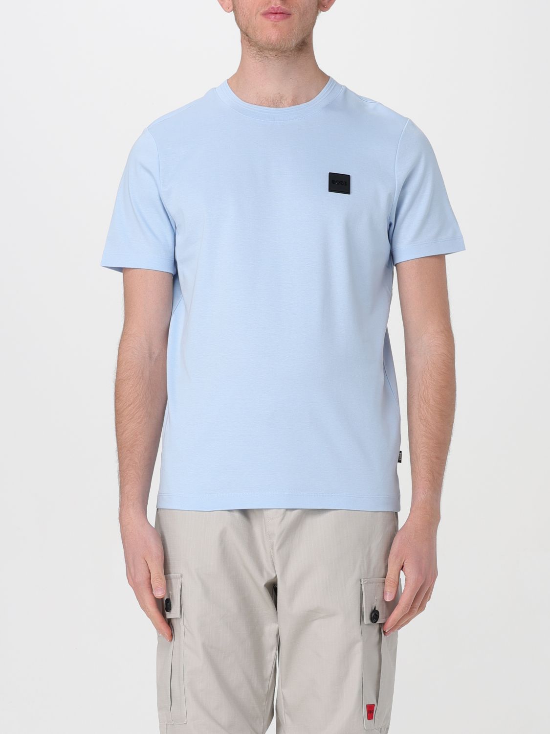 Shop Hugo Boss T-shirt Boss Men Color Gnawed Blue