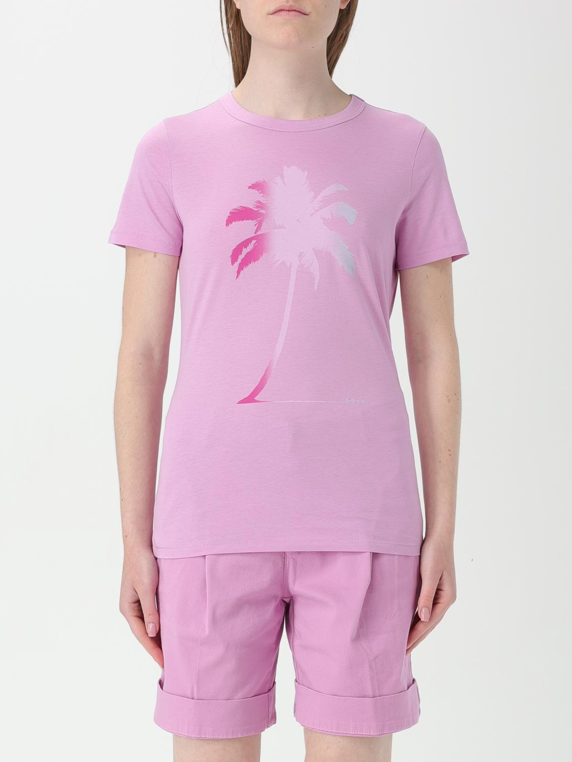 Shop Hugo Boss T-shirt Boss Woman Color Fuchsia In 紫红色