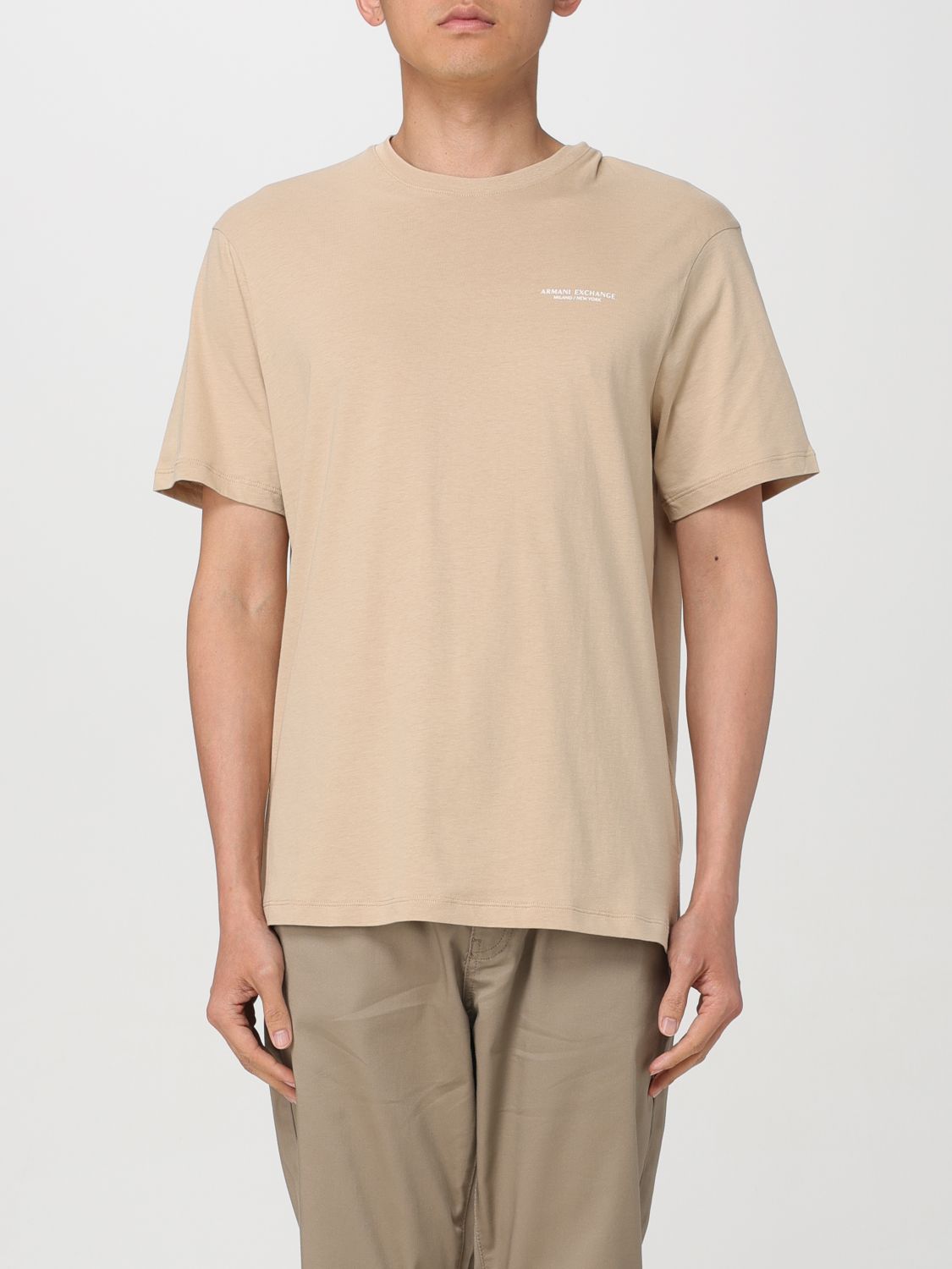 Shop Armani Exchange T-shirt  Men Color Sand In 沙色